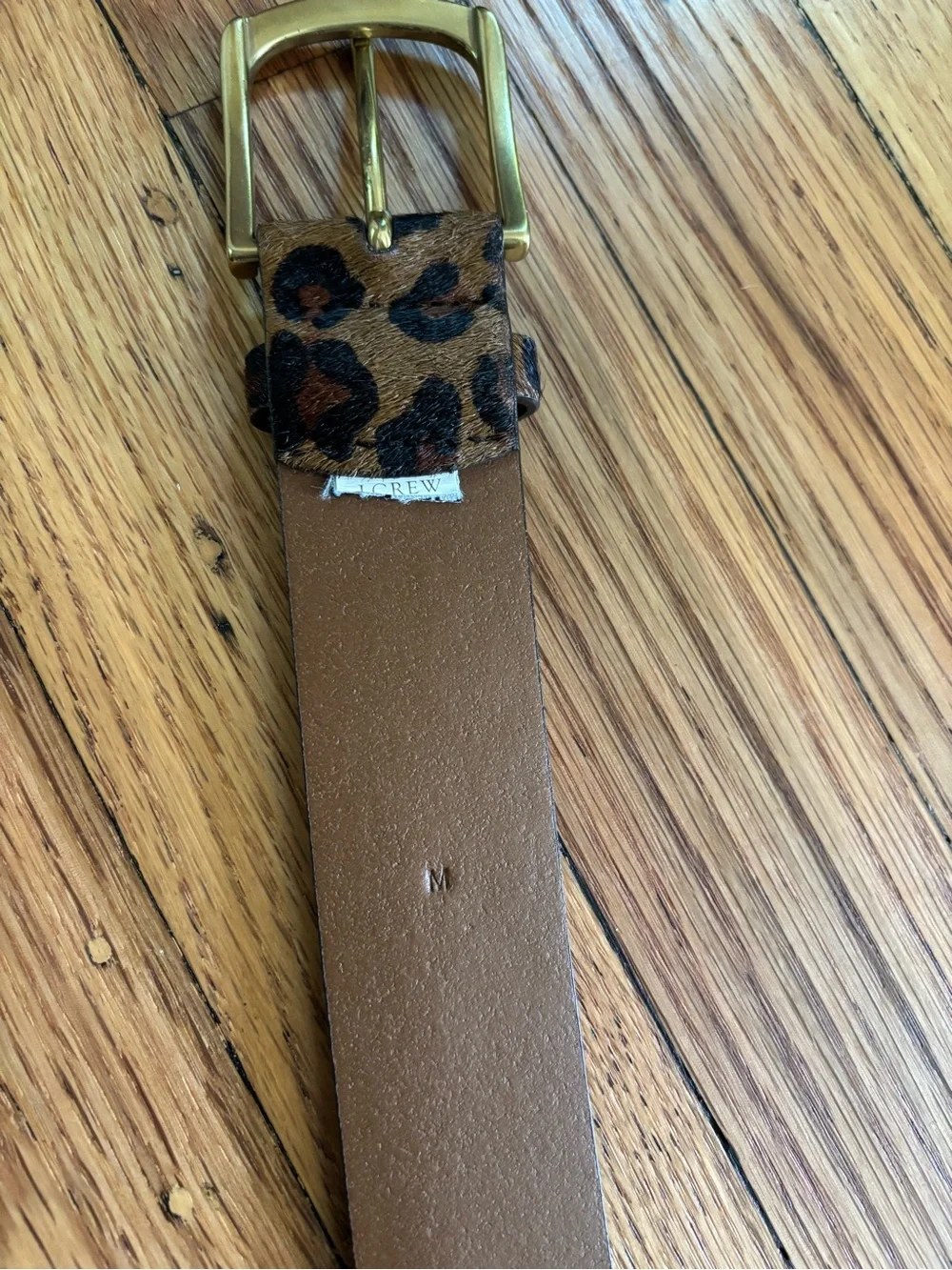 J. Crew Leopard Print Brown and Black Belt with Gold Buckle - Picture 6 of 6